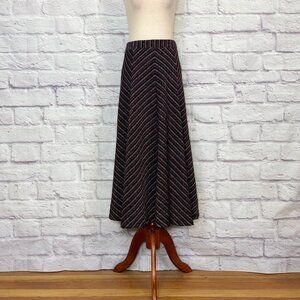 Anthropologie Maeve Metallic Chevron Print Midi Skirt